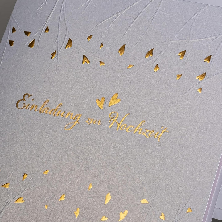 Art Nuvo HOCHZEITSEINLADUNGEN - SATZ 20 St, 135x135mm MIT BEDRUCKBAREN EINLAGEN UND UMSCHLÄGEN FÜR H