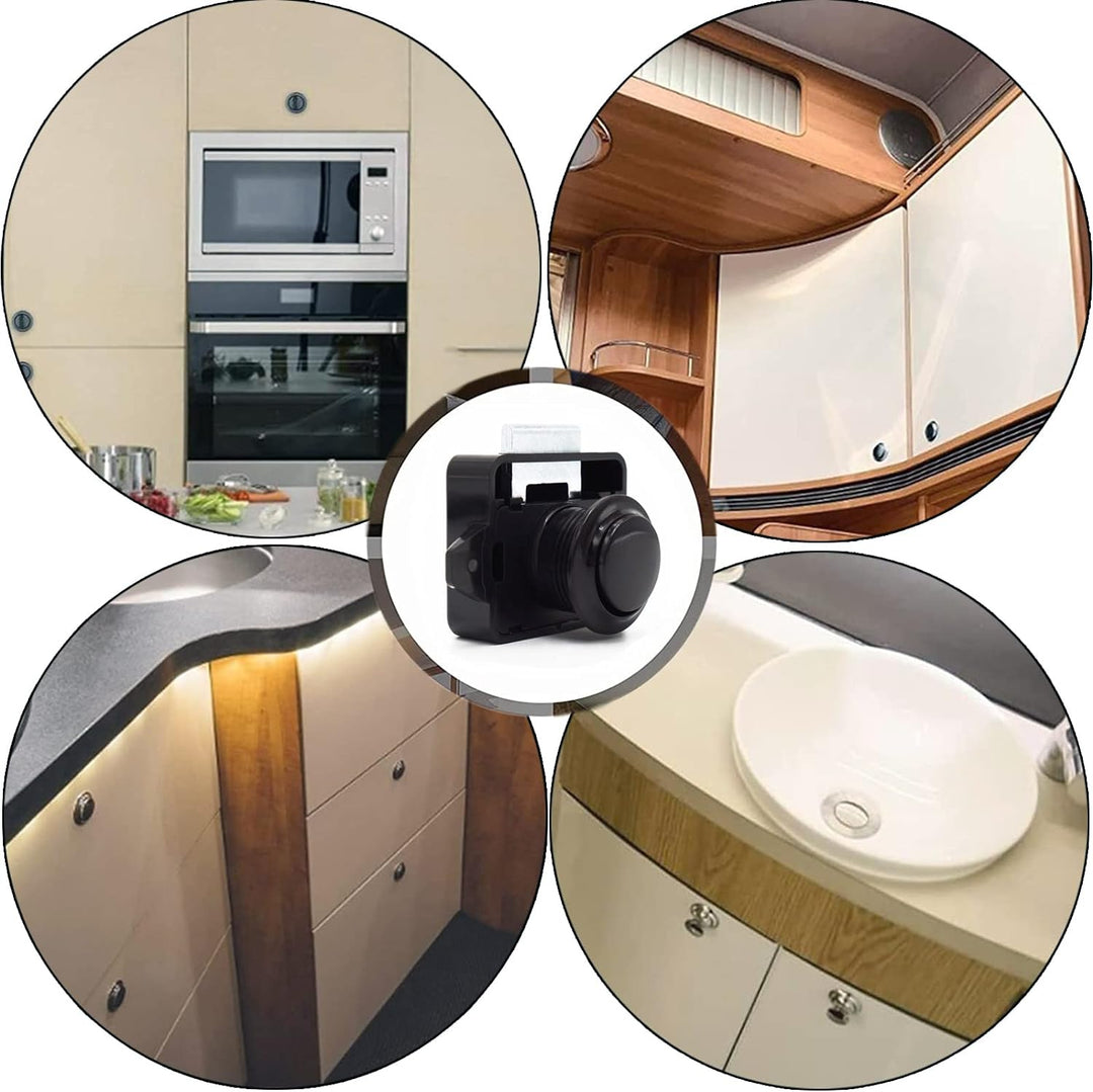 Hotiko Push Lock Button Latch Door Verriegelung Wohnmobil Möbelschloss für RV Camping Schrank Schubl