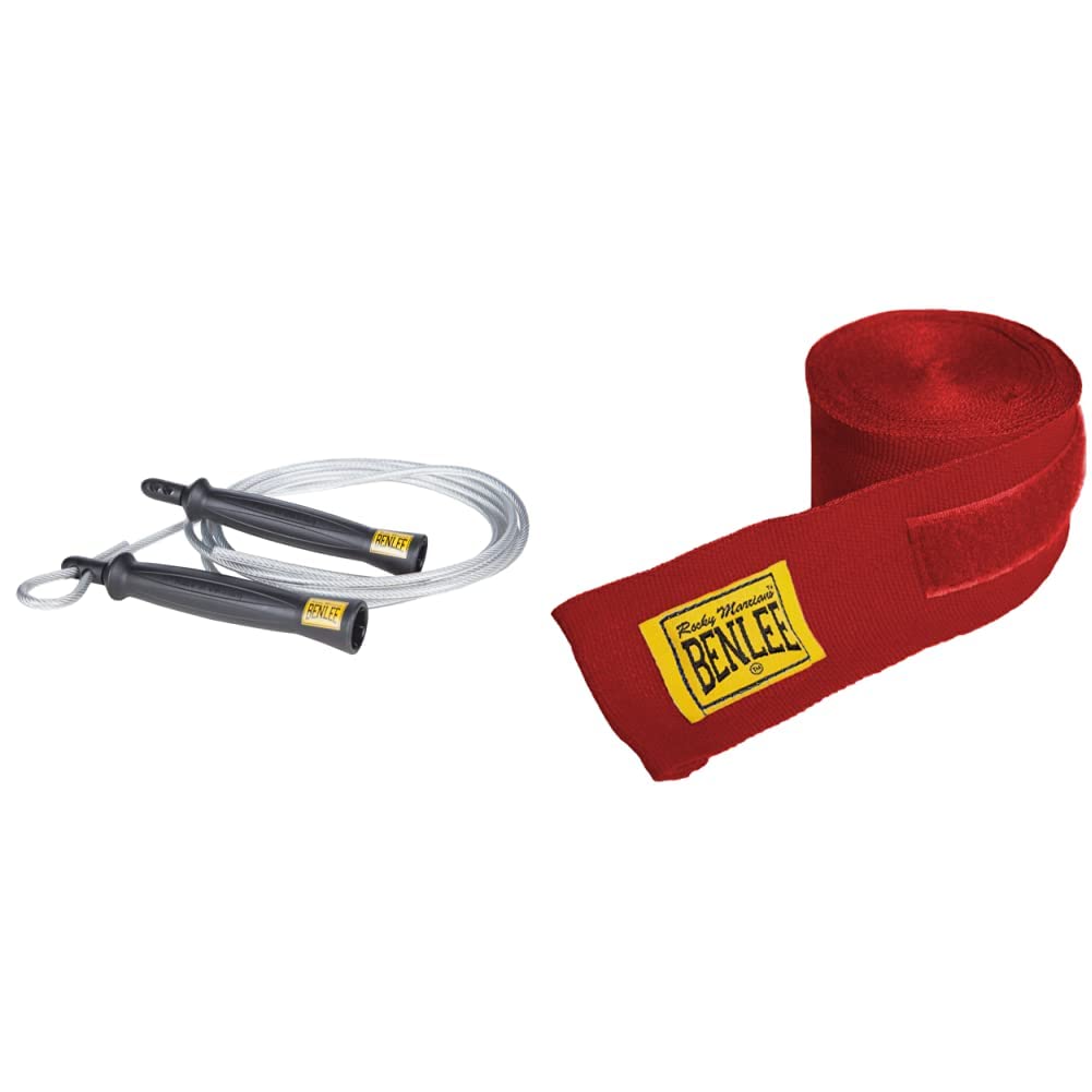 Benlee Springseil Super Jump Bundle mit Handwraps, Rot