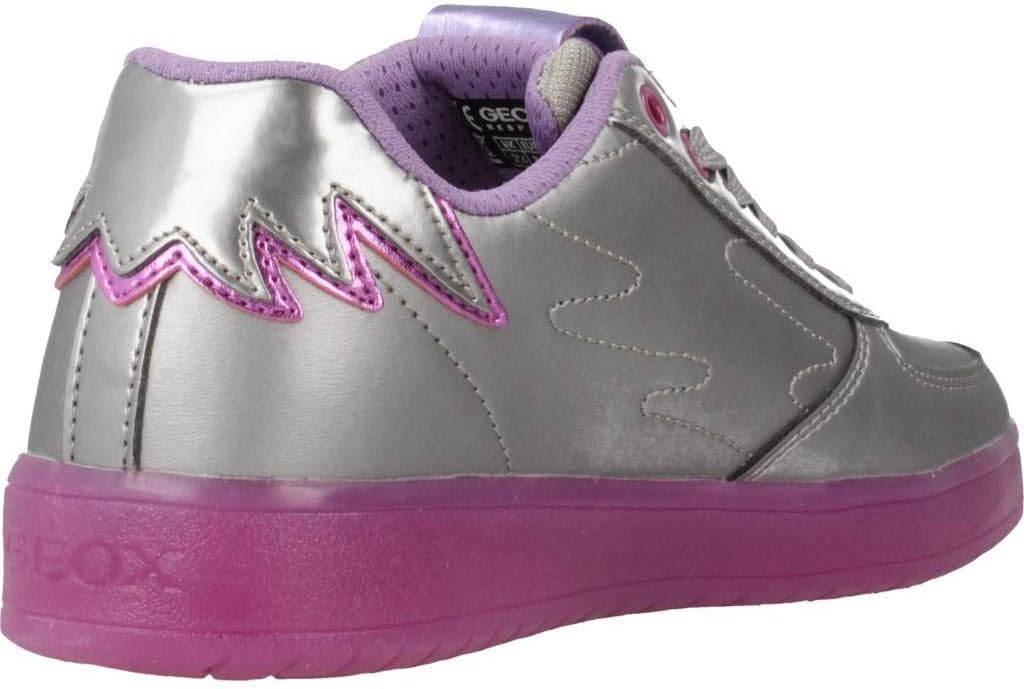 Geox Mädchen J Kommodor B Low-top Sneaker 31 EU Silber Dk Silver Lilac C1335, 31 EU Silber Dk Silver