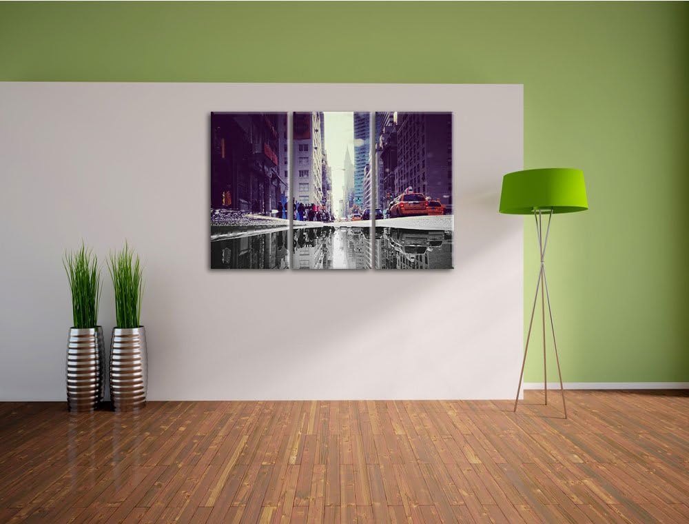 Pixxprint Times Square in New York als Leinwandbild | Grösse: 3 Teilig (120x80) | Wandbild| Kunstdru