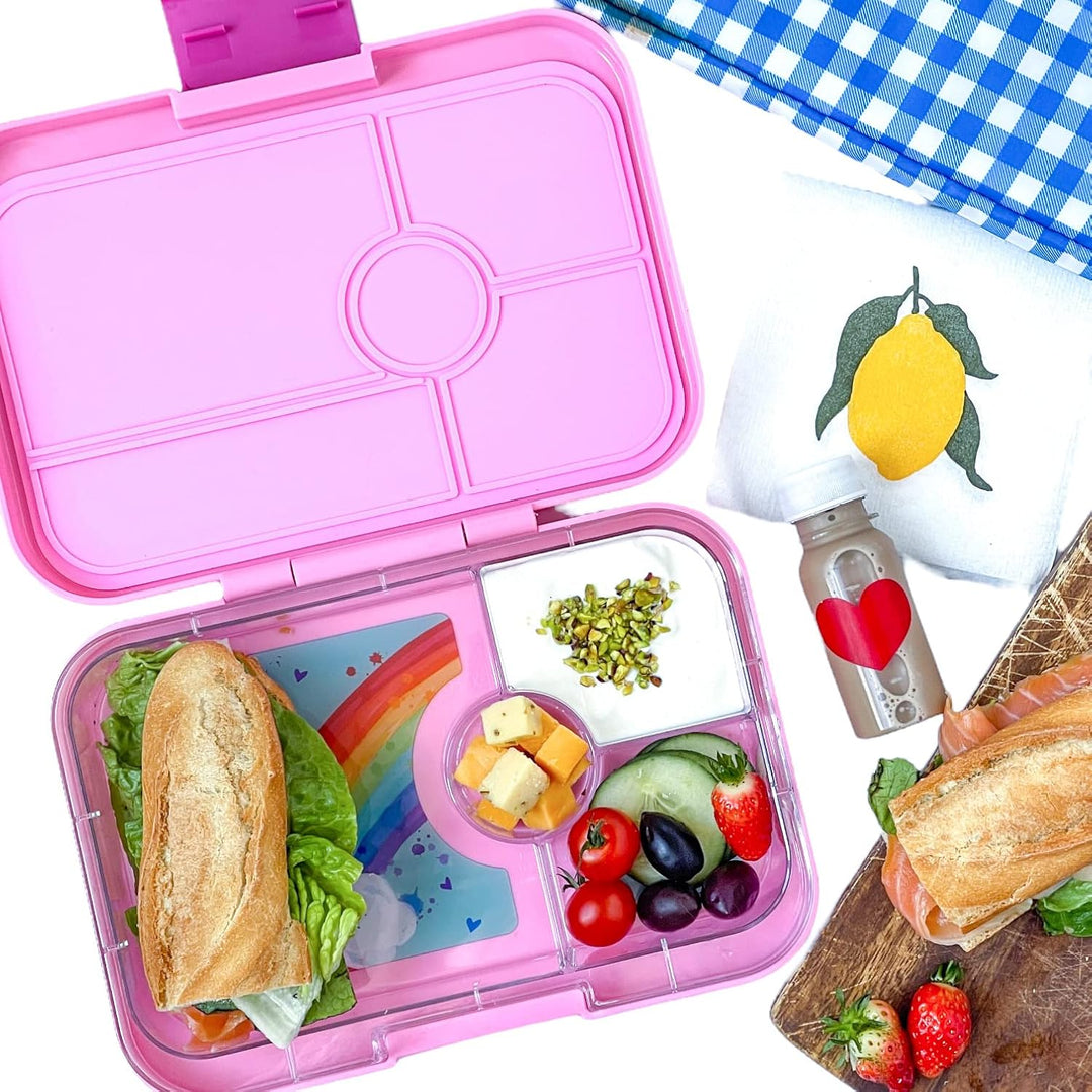 Yumbox Tapas XL Bento Box (Capri Pink, 4er Rainbow) - Lunchbox mit 4 Fächern, Brotdose für Jugendlic