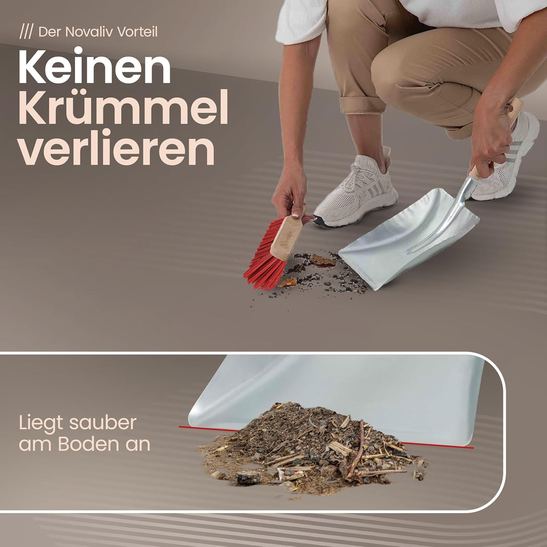 Novaliv 4X Kehrschaufel Set verzinkt Elastonborsten Kehrblech und Handfeger Set Kehrset Kehrgarnitur