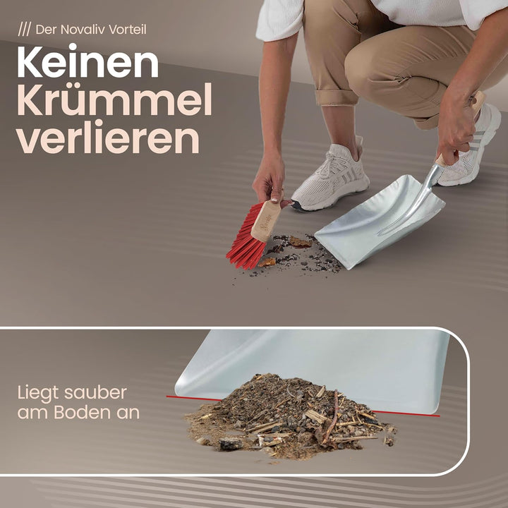 Novaliv 4X Kehrschaufel Set verzinkt Elastonborsten Kehrblech und Handfeger Set Kehrset Kehrgarnitur