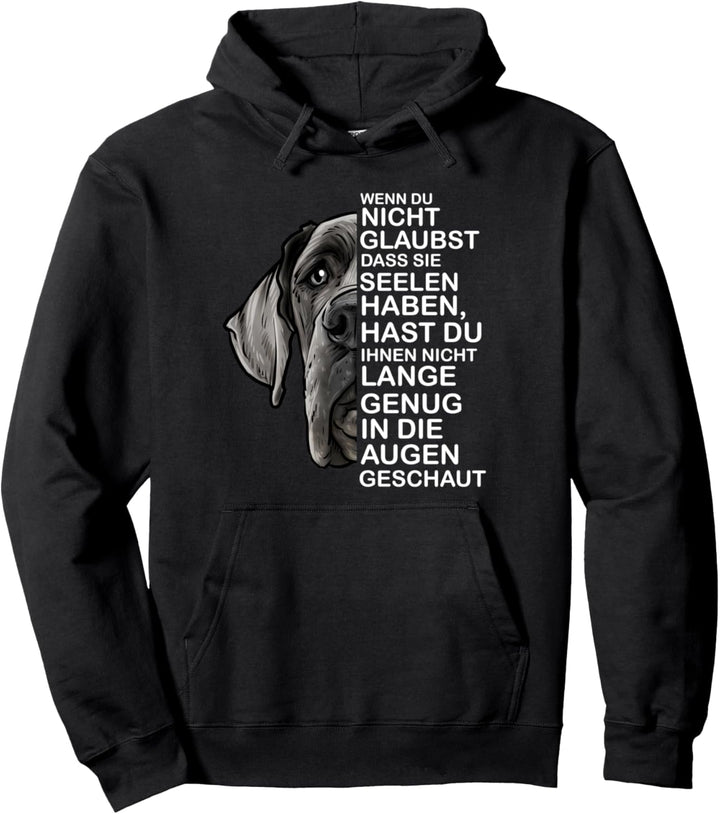 Deutsche Dogge Hund Damen Herren Geschenk Seele Augen Pullover Hoodie