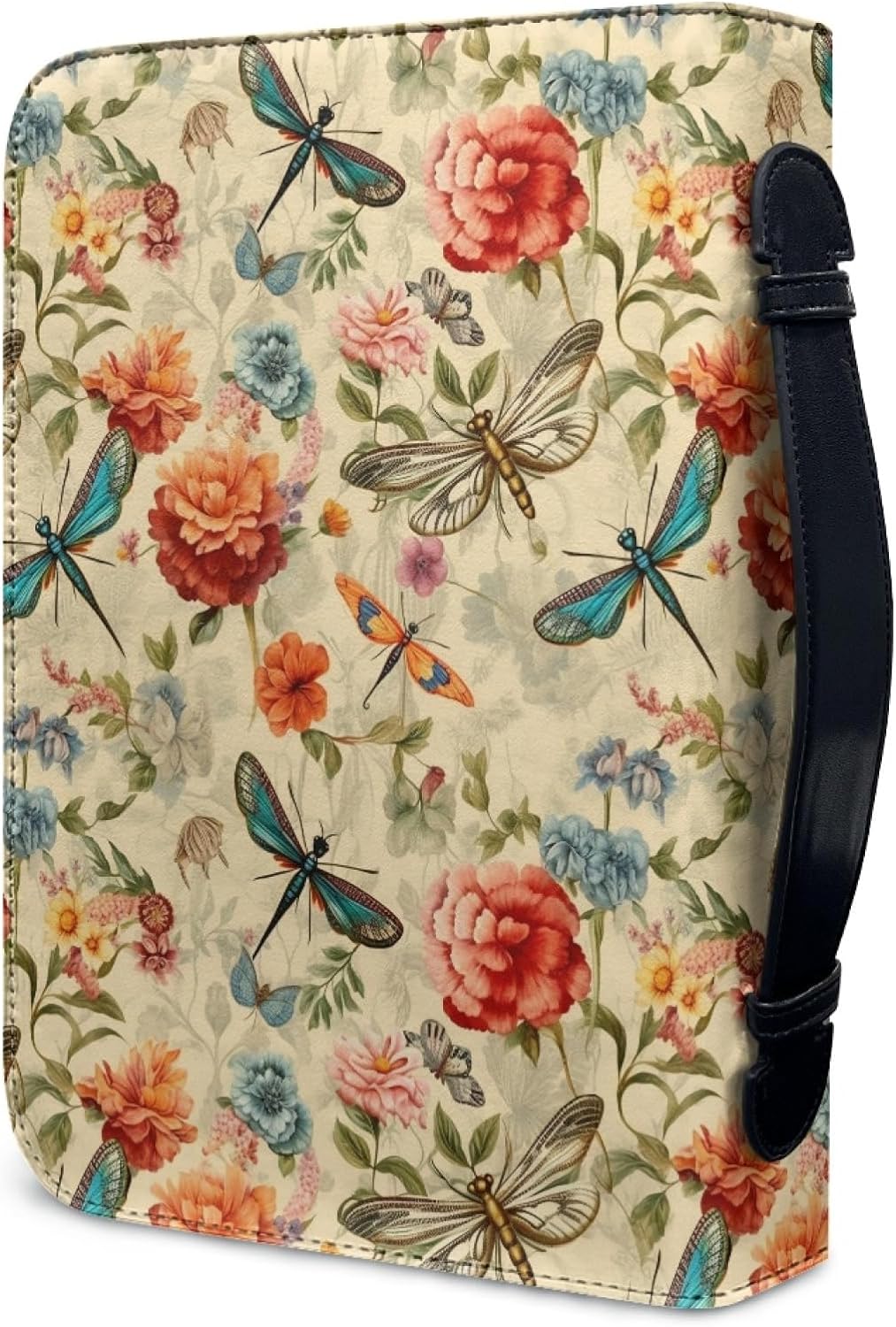 Kuiaobaty Vintage Bibel-Einband mit Libellen-Blumenmuster, Tagebuch-Organizer für Bibel, Landhaus-Dr