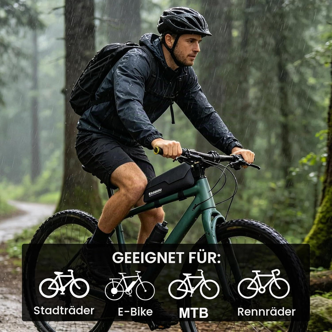 Oberrohrtasche Fahrrad 1 Liter mit Magnetischem Deckel Wasserdicht Bikepacking Oberrohrtasche Schrau