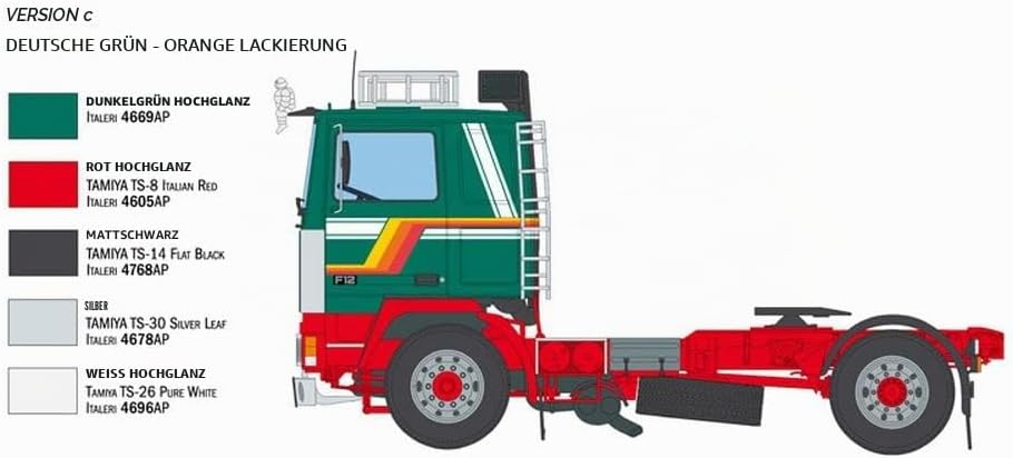 Italeri 3957 3957S-1:24 Volvo F-12 Intercooler Low Roof-Modellbau, Bausatz, Standmodellbau, Basteln,