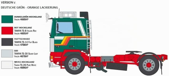 Italeri 3957 3957S-1:24 Volvo F-12 Intercooler Low Roof-Modellbau, Bausatz, Standmodellbau, Basteln,