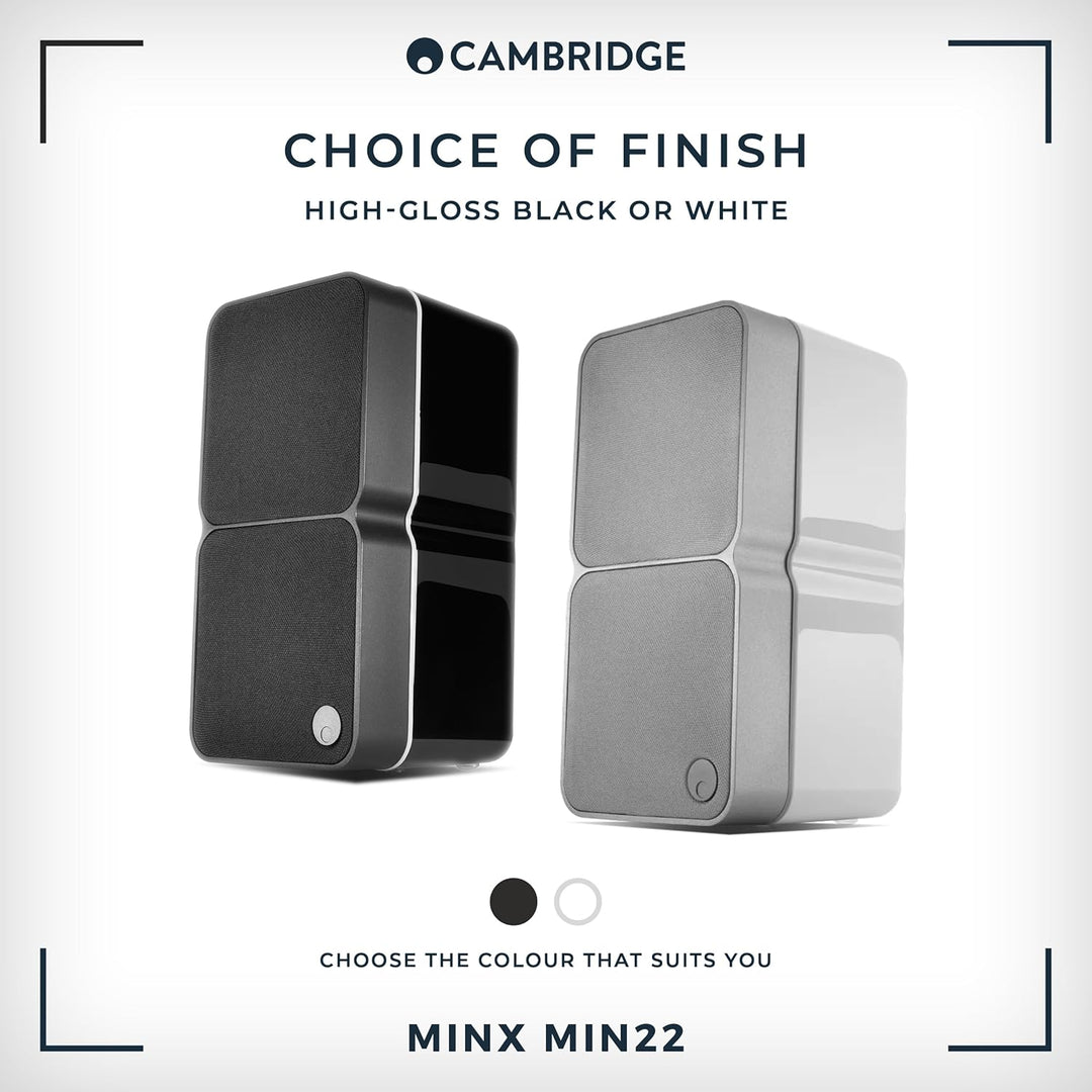 Cambridge Audio Minx Min 22 - Kompakter kabelgebundener Satellitenlautsprecher mit BMR-Lautsprechert
