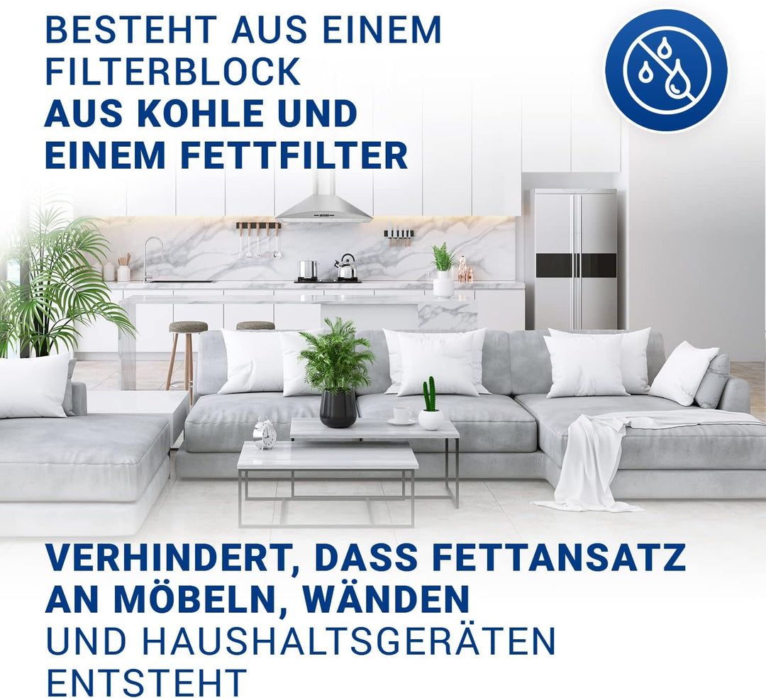 VIOKS Kohlefilter für Dunstabzugshauben Ersatz für AEG 9029801207 Typ 150 - Aktivkohlefilter Dunstab