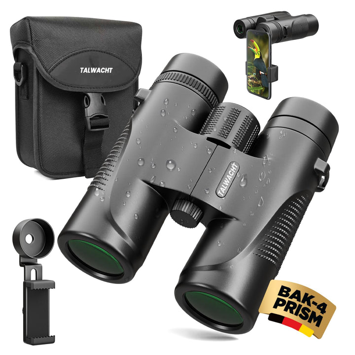 Fernglas 10x42 für Erwachsene – HD BAK4 Prisma, FMC Mehrschichtvergütung, Wasserdicht IPX7 &amp; Beschla