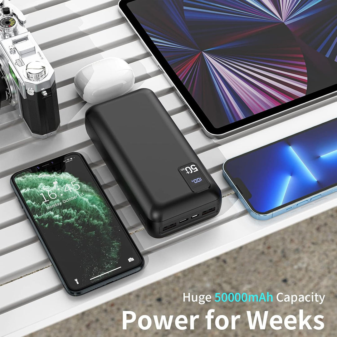 PowerBank 50000mAh grosse kapazität, 22,5W Powerbank PD20W Schnell Aufladende Externer Handyakku USB