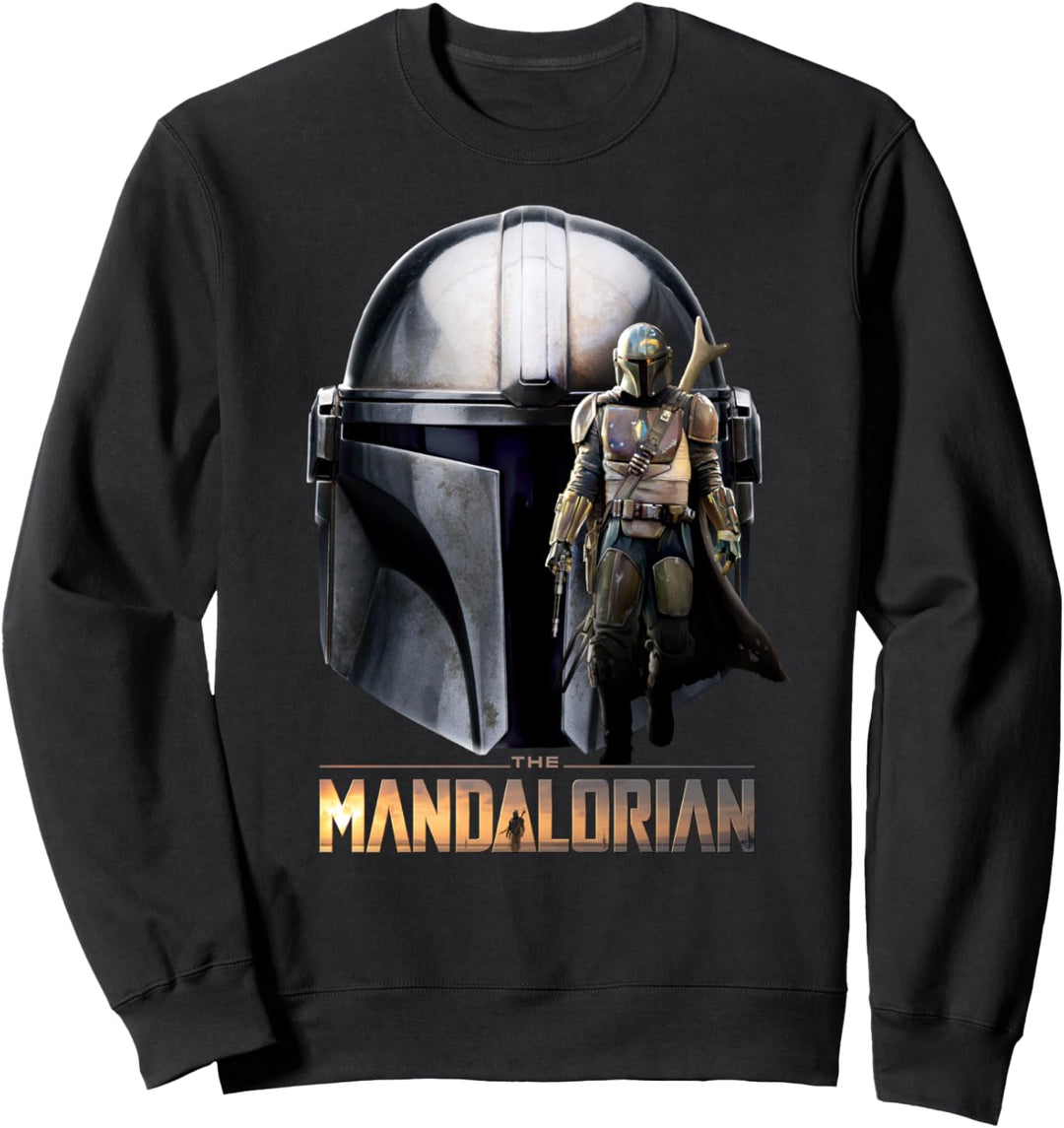 Star Wars The Mandalorian Helmet Portrait Mashup Sweatshirt