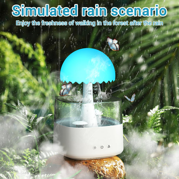 Aromatherapie ätherisches Öl Diffusor Pilz Wasser Tropf Luftbefeuchter Regen Wolke Nacht Licht Luftb