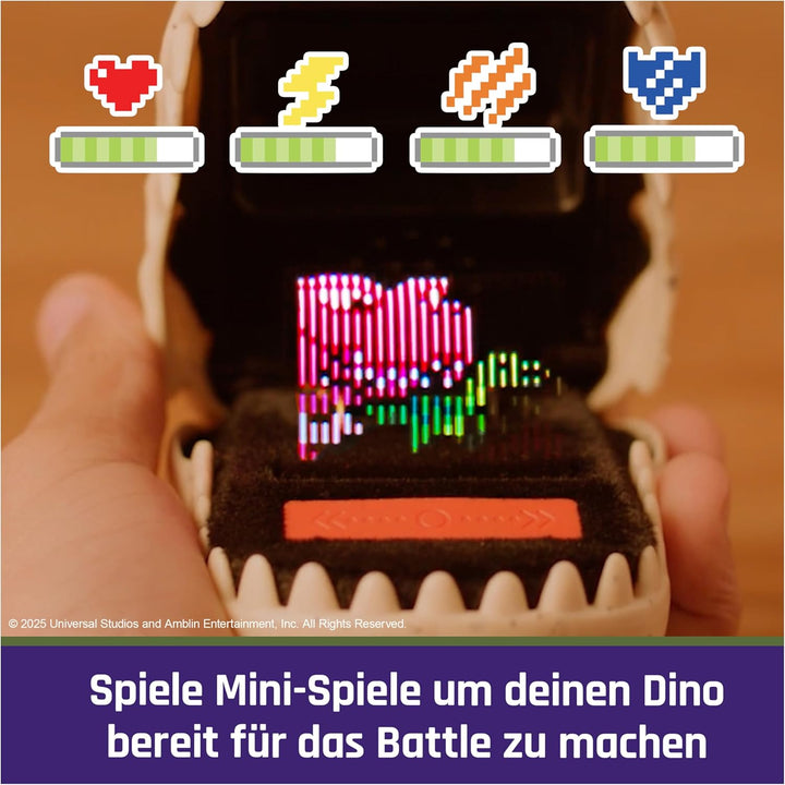 Bitzee Jurassic World – Interaktives Dino-Spielzeug im T-Rex-Design, mit 25 virtuellen Dinosauriern,