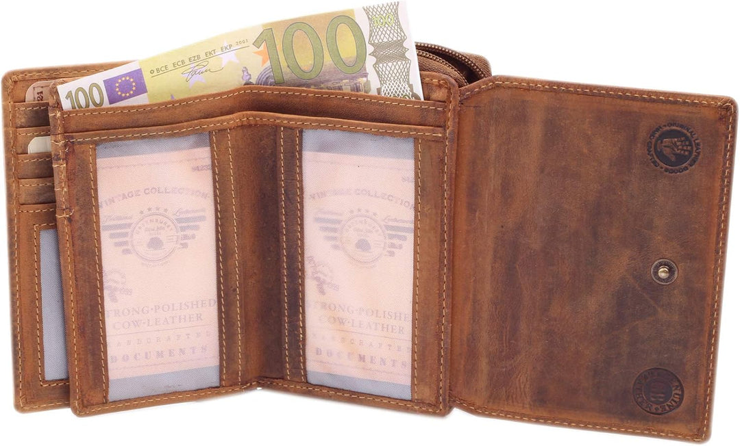 Greenburry Vintage Damen Geldbörse Braun 10x14,5x4,5cm Portemonnaie Geldbeutel