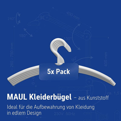 MAUL Kleiderbügel aus Kunststoff – moderne Kunststoff Kleiderbügel in edlem Design – stabile und bel