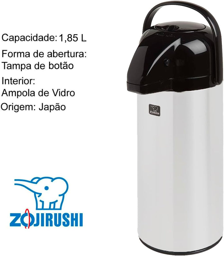Zojirushi Airpot Isolierkanne aus Edelstahl mit Innenflasche aus Glas, 1,9 l