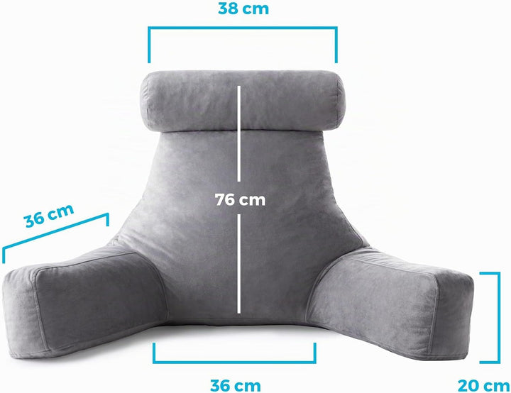 Linenspa extra grosses Rückenkissen mit Nackenstütze – Lesekissen aus zerkleinertem Memory Foam, per