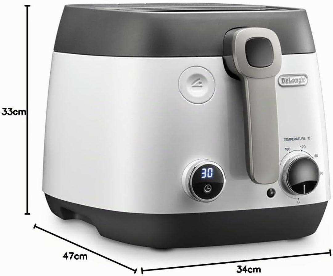 De'Longhi Fritteuse FS6067, Einstellbarer Thermostat, Timer Funktion, Fassungsvermögen 2,4l, 1800W,
