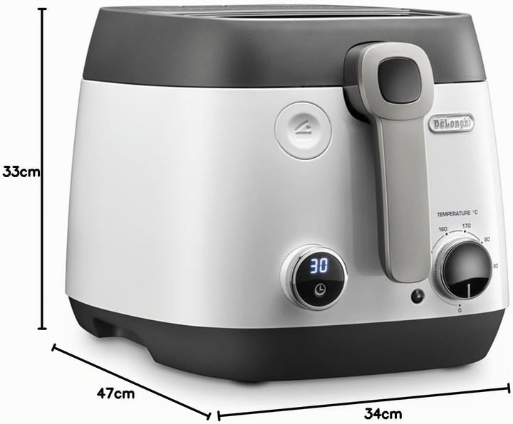De'Longhi Fritteuse FS6067, Einstellbarer Thermostat, Timer Funktion, Fassungsvermögen 2,4l, 1800W,