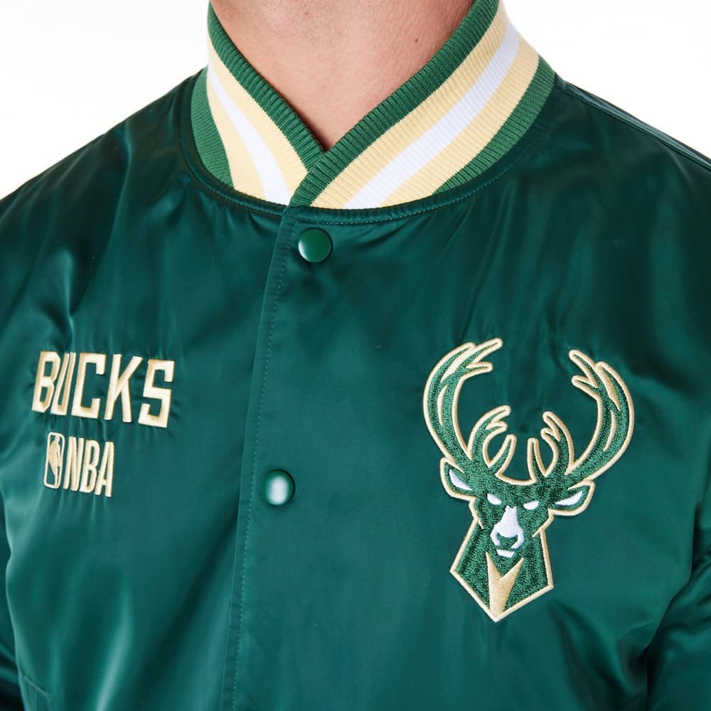 New Era NBA Bomber Milwaukee Bucks Jacke Bomberjacke Grün XXL, Grün XXL