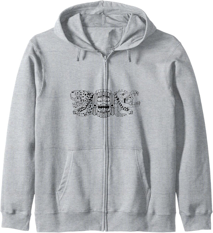 Aztec Jaguar Aztec Krokodil Maya Kapuzenjacke