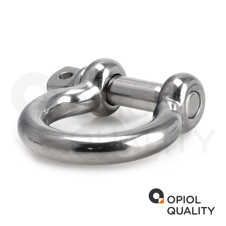 OPIOL QUALITY® Schäkel Geschweift Form Ø 16mm aus Edelstahl A4 V4A (4 Stück) Rundschäkel Verbinder D