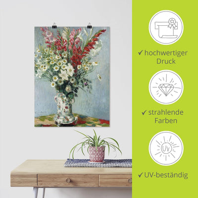 ARTland Poster Kunstdruck Wandposter Bild ohne Rahmen 90x120 cm Hochformat Stillleben Vase Pflanzen