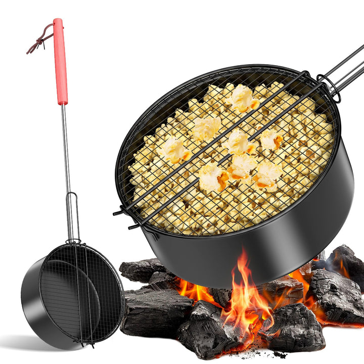 Popcorn-Grillpfanne für Lagerfeuer &amp; Grill, Outdoor Popcorn-Pfanne für Lagerfeuer, Grill und Feuersc