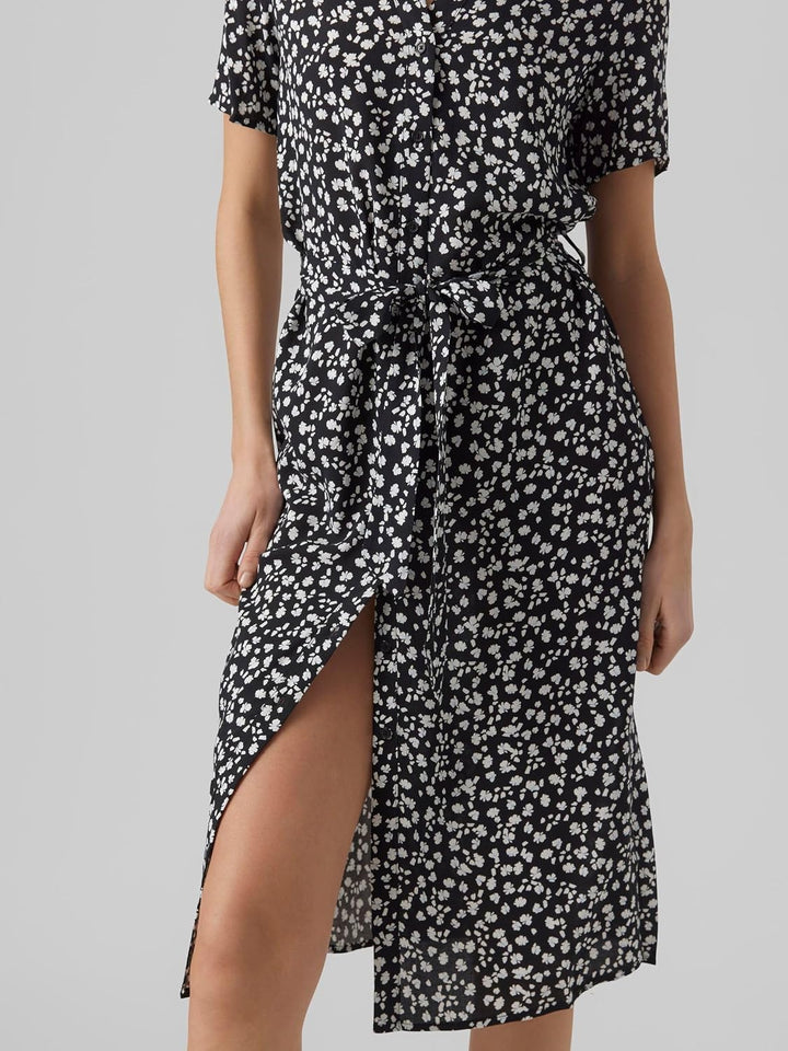 VERO MODA Female Kleid VMVICA Langes Kleid | Dress XS Schwarz, XS Schwarz