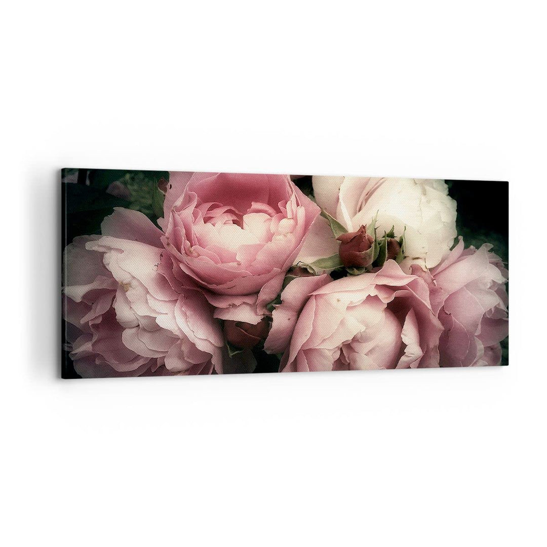 Wandbilder Dekoration Wohnzimmer Pfingstrose Blume Panorama Bilder auf Leinwand 120x50cm Leinwandbil