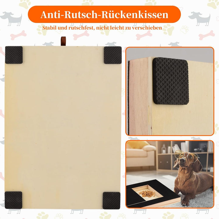 Kratzbrett für Hunde mit Leckerlibox 35x25x3cm, Scratch Pad für Nägel, Stressfreies Haustier Nagelfe