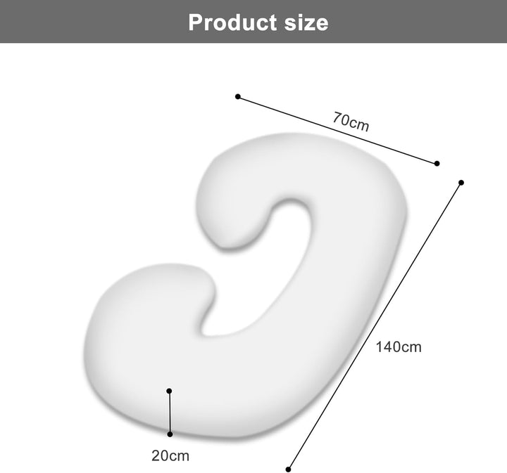 CALIYO Schwangerschaftskissen C-Form, Seitenschläferkissen mit Bezug, Stillkissen gross, Pregnancy P