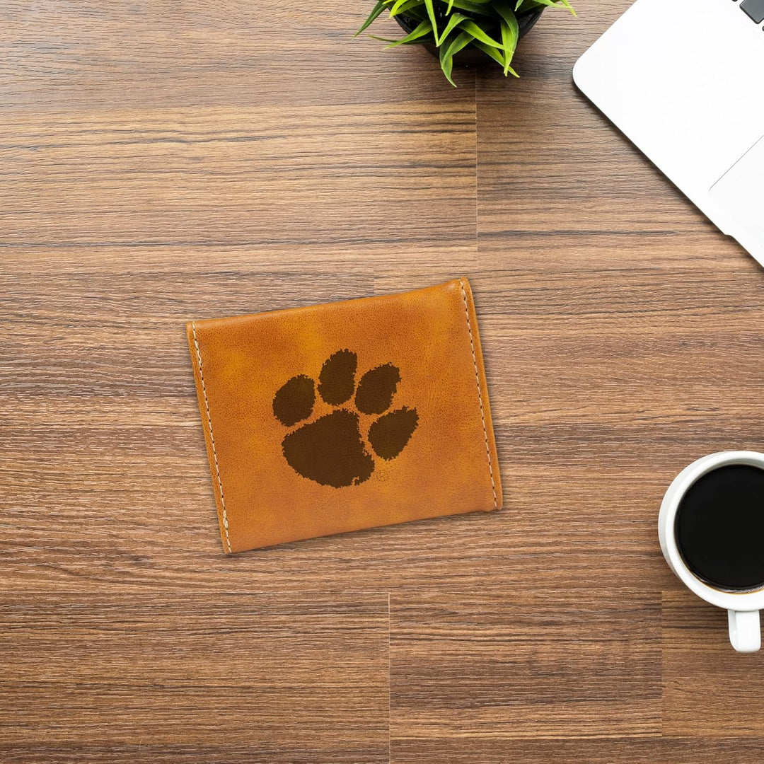 NCAA Rico Industries Laser Engraved Trifold Laser Engraved Tri-Fold Wallet - Men's Accessory Clemson