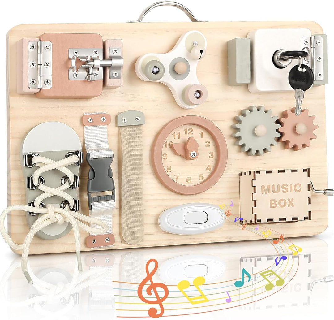 Joyreal Motorikbrett ab 1 2 3 Jahr - Montessori Busy Board Activity Board Motorikboard Montessori Sp