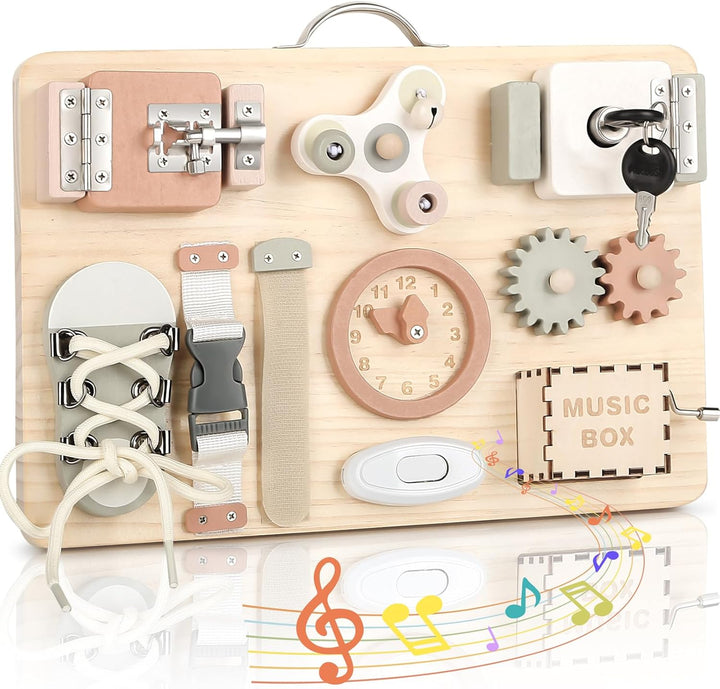 Joyreal Motorikbrett ab 1 2 3 Jahr - Montessori Busy Board Activity Board Motorikboard Montessori Sp