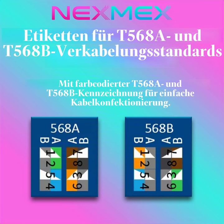 NEXMEX 10x RJ45 CAT 6 Netzwerkstecker werkzeuglos 250 MHz UTP Crimpstecker Stecker ohne Werkzeug für