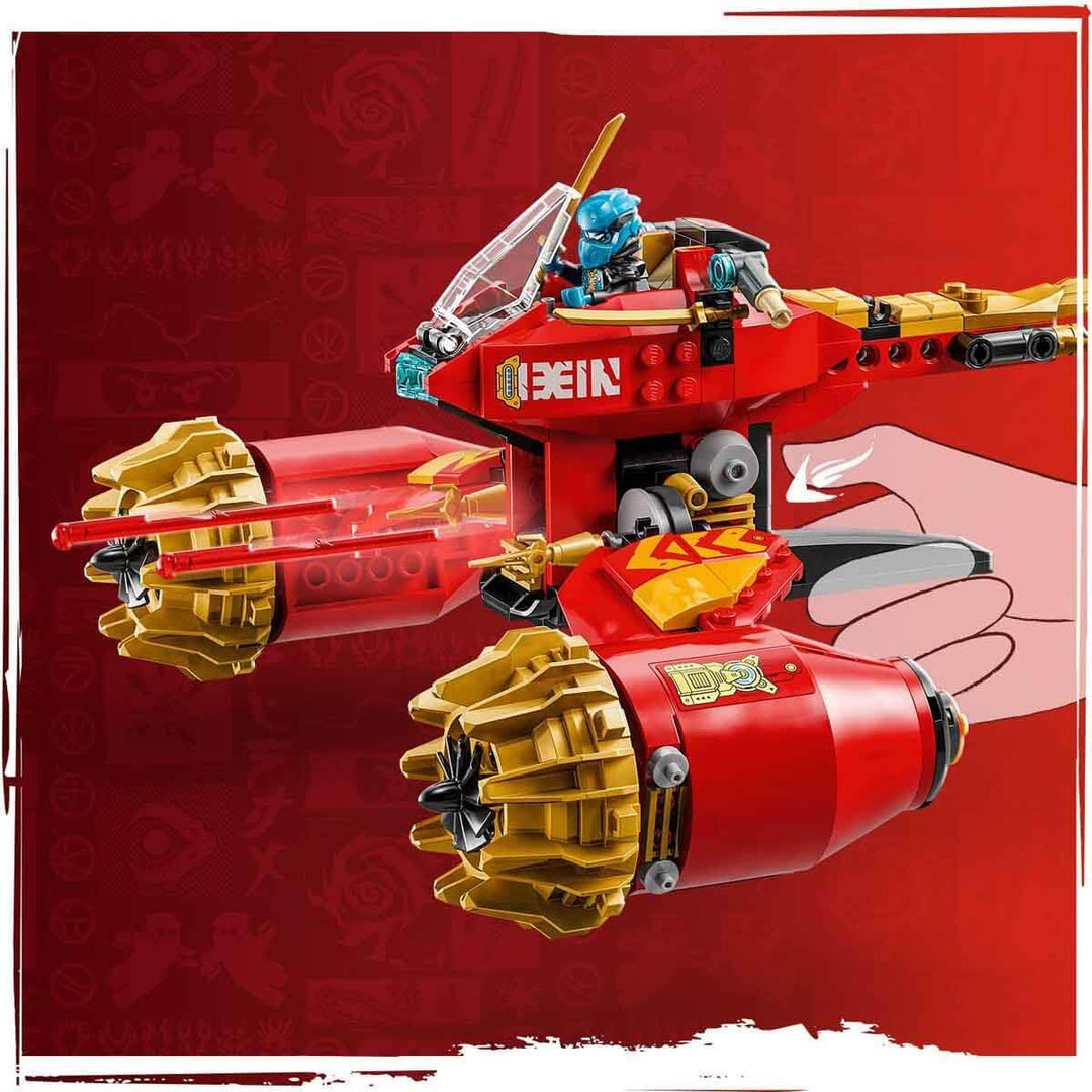 LEGO NINJAGO Kais Sturmreiter-Mech - Fliegendes Motorrad Spielzeug mit 3 Minifiguren - Mech mit bewe