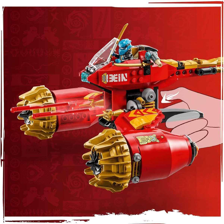 LEGO NINJAGO Kais Sturmreiter-Mech - Fliegendes Motorrad Spielzeug mit 3 Minifiguren - Mech mit bewe