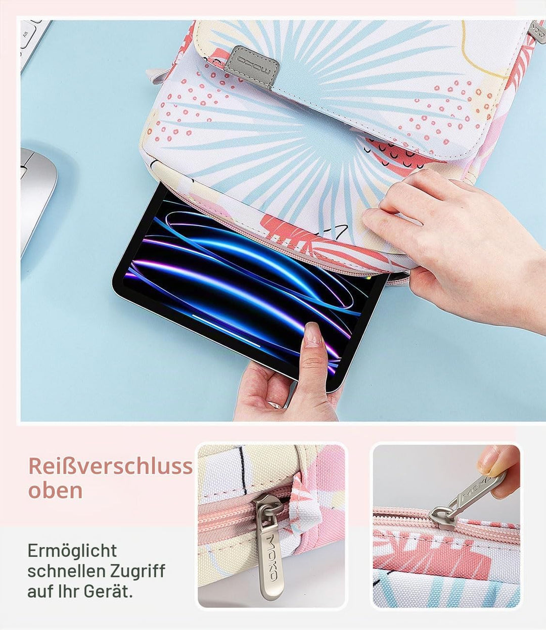 MoKo 9-11" Tablet Tasche Hülle, Tragetasche für iPad Pro 11 M2 2022-2018/iPad 10. 10,9 2022/iPad Air