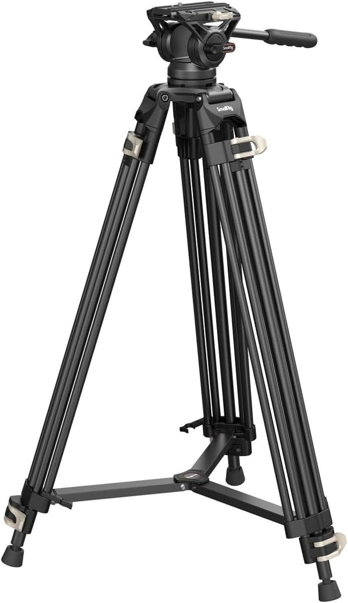 SMALLRIG Videostativ, 73-Zoll (186 cm) Heavy Duty Tripod Hochleistungs Stativ mit 360-Grad-Fluidkopf