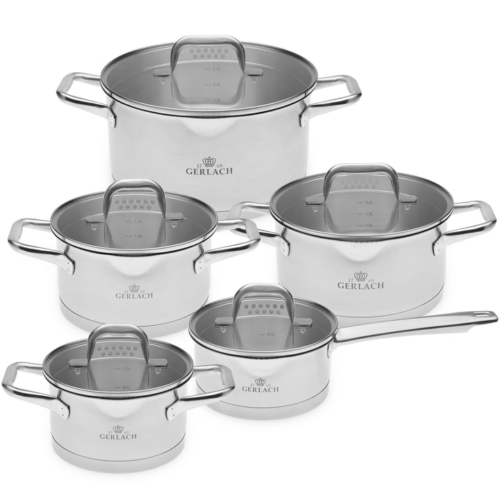 Gerlach Model Topf-Set Edelstahl Kochtopf-Set Induktion Induktionstöpfe-Set Töpfe-Set Induktionsgeei