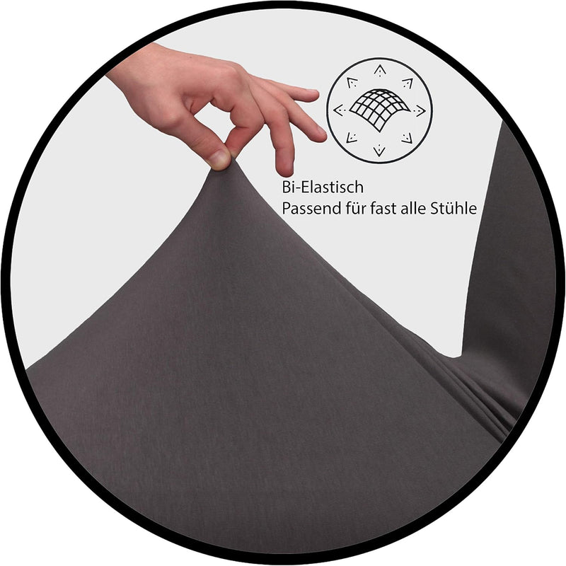 Staboos Stuhlhussen 6er Set - Hohe Elastizität - Stuhlbezug 6er Set - ÖKO TEX Zertifiziert (Beige) 6