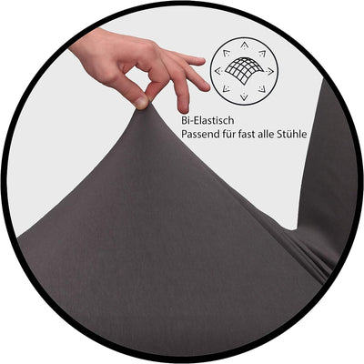 Staboos Stuhlhussen 6er Set - Hohe Elastizität - Stuhlbezug 6er Set - ÖKO TEX Zertifiziert (Taupe-Br