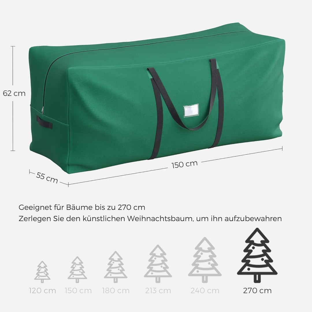 SONGMICS Aufbewahrungstasche für Weihnachtsbaum, Tragetasche, für Bäume bis zu 270 cm, aus 600D Oxfo