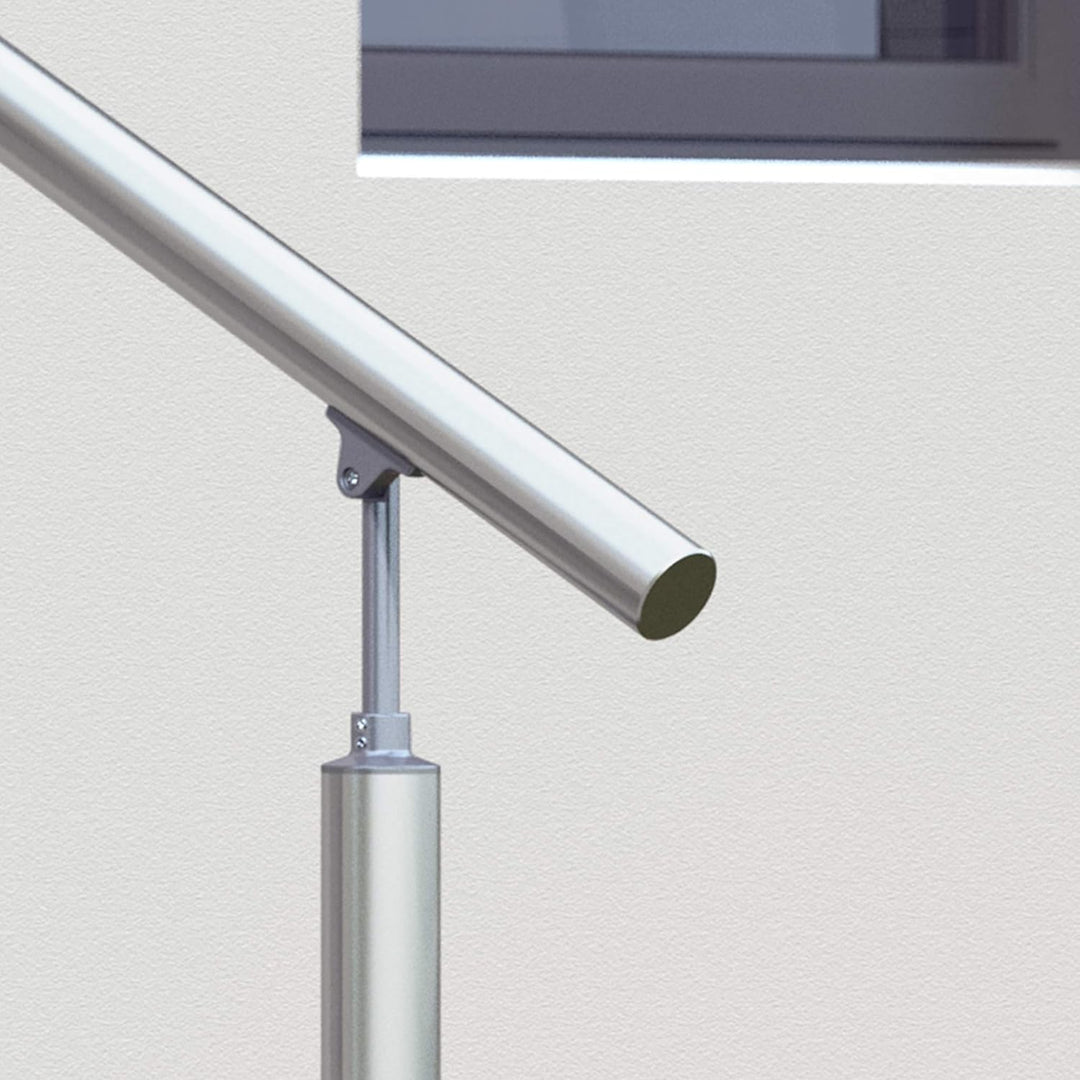 DOLLE Aluminium Eingangsgeländer Hauseingang aufgesetzte Montage 1 Pfosten & Wandanschluss Länge 1,1