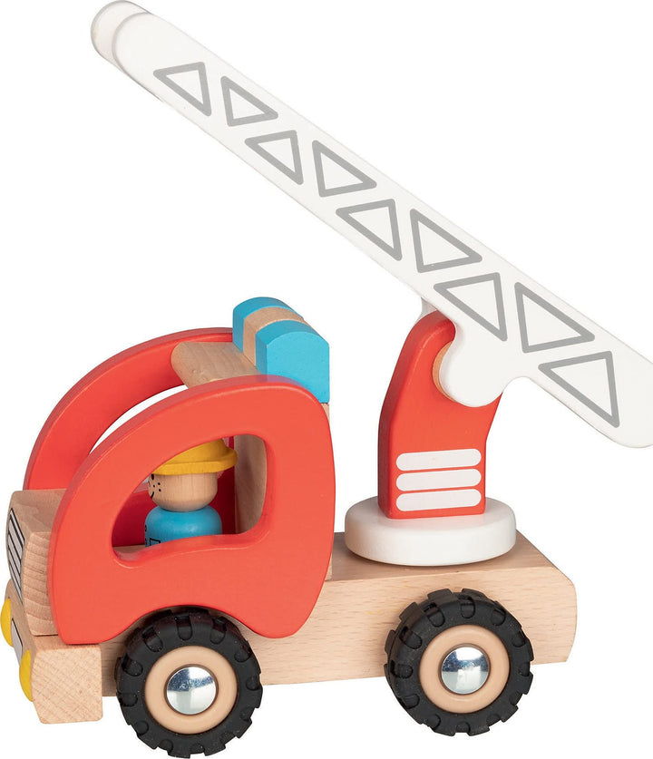 Goki Feuerwehr Leiterwagen: 19,6 x 9 x 13,9 cm, Holz, per Stück