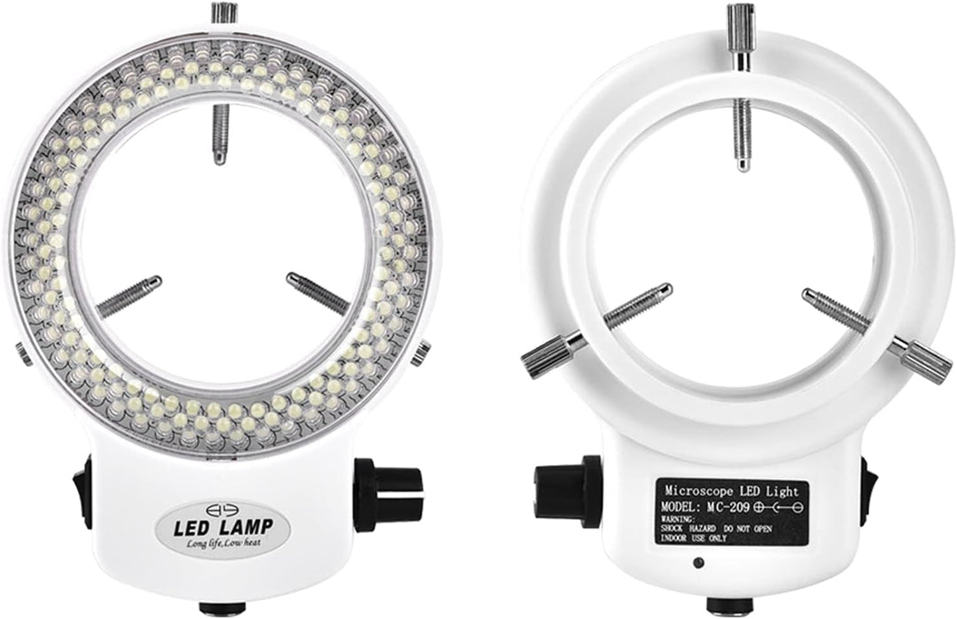 144 LED-Ringlichtquelle Mikroskope Stereomikroskope Helligkeitsverstellbare Ringlampe für Mikroskopk